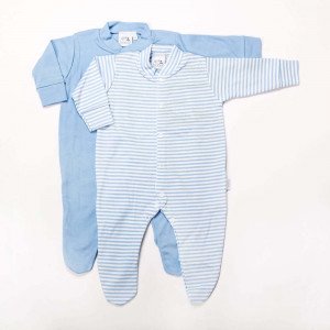 Pair Blue Cotton Sleepsuits for New Born