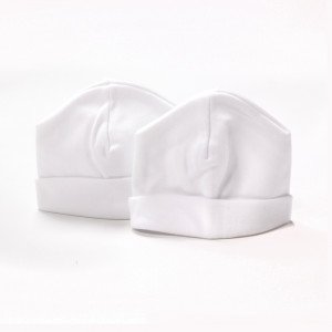 Twin pack Cotton Pull on Hat White.