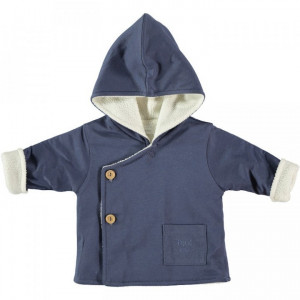 Petite Oh! Blue Cotton Hooded Coat 6-9 Months