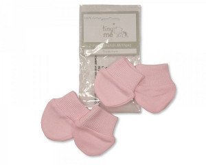Premature Baby Scratch Mittens in Pink