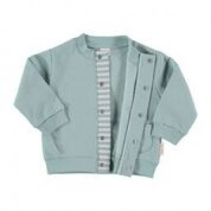 Green Cotton Flannel Jacket in 100% Cotton Flannel, Age 3-6 Months