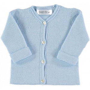Petite Oh! Light Blue Knitted Cotton Cardigan New Born