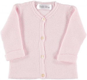 Pink Knitted Cotton Cardigan for 3-6 Months by Petitie Oh!