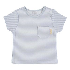 Blue & White Short Sleeve striped T-Shirt 100% Cotton, 6-9 Months