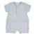 Short Sleeved Romper in Blue & White, 6-9 Months, 100% Cotton