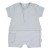 Short Sleeved Romper in Blue & White, 3-6 Months, 100% Cotton