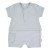 Short Sleeved Romper in Blue & White, 3-6 Months, 100% Cotton