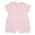 Short Sleeved Romper in Pink & White 9-12 Months, 100% Cotton
