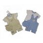 Baby Boy Blue Cotton Dungaree Set Age 0-3 Months