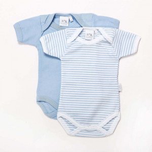 Pair of Blue  Cotton Bodysuits Age 3-6 Months