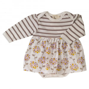 Organic Cotton baby body with integrated skirt 12-18 Months