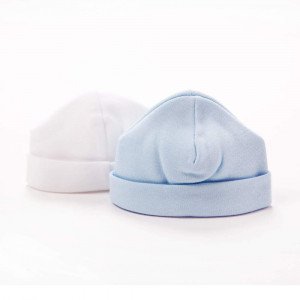 Twin Pack cotton pull on Hat blue & white 5-8 Lbs