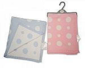 Cotton Pram Blanket Pink with White Spots