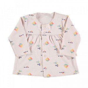 Baby Girls 100% Cotton Top in Beige Age: 0-3 Months