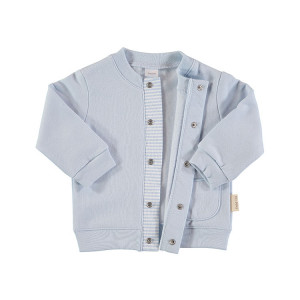 Blue Flannel Cotton Jacket in 100% Cotton Flannel, Age 9-12 Months
