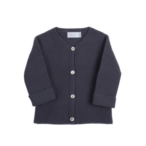 Petite Oh! Navy Blue Knitted Cotton Cardigan 3-6 Months