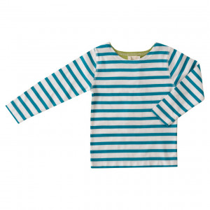 Pigeon Organic Blue and White Cotton T-Shirt 2-3 Years