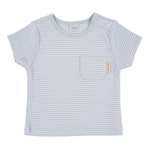 Blue & White Short Sleeve striped T-Shirt 100% Cotton, 18-24 Months